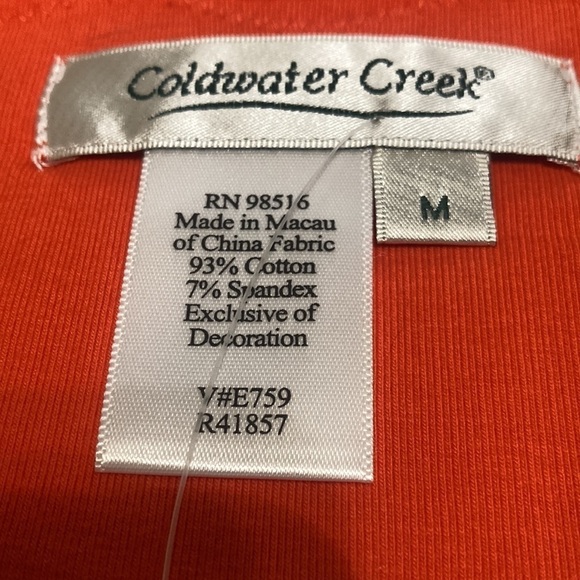 Coldwater creek orange lace trimmed tank size M - Picture 2 of 5